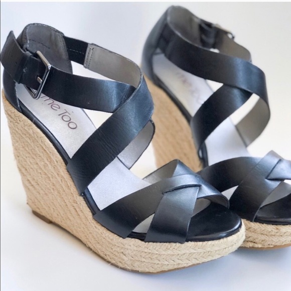 me too Shoes - Espadrilles leather strappy wedges
